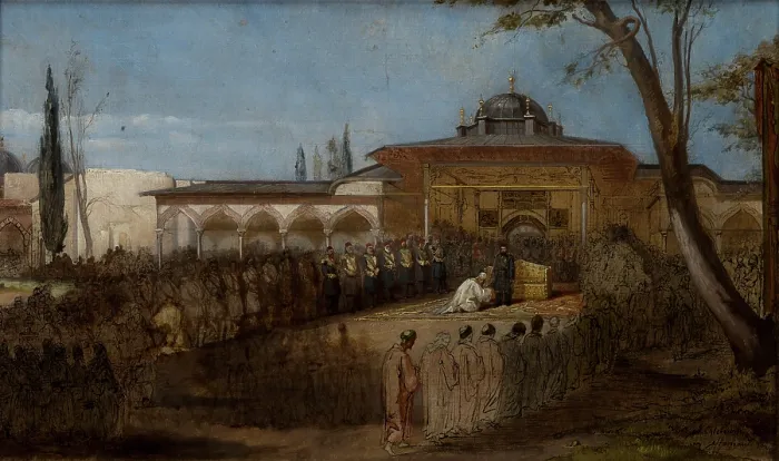 Framed Print : Scene with the Sultan, between 1865-1876. Creator: Stanislaus von Chlebowski Framed Print : Scene with the Sultan, between 1865-1876. Creator: Stanislaus von Chlebowski