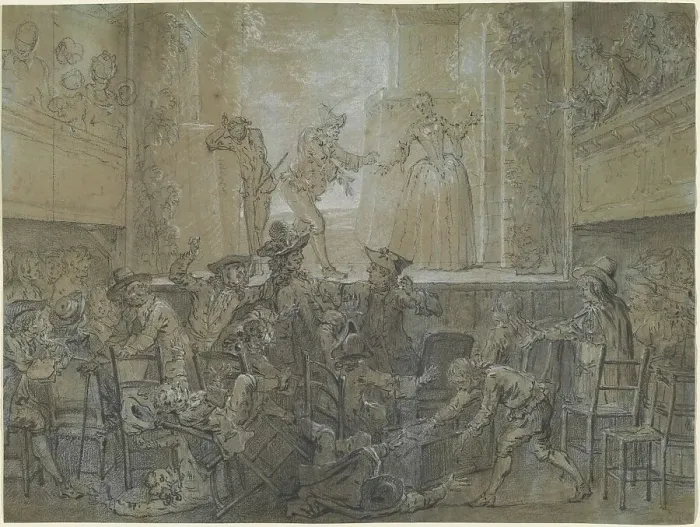 Framed Print : The Scene with the Tall Baguenodière, 1726 / 1727. Creator: Jean-Baptiste Oudry Framed Print : The Scene with the Tall Baguenodière, 1726 / 1727. Creator: Jean-Baptiste Oudry