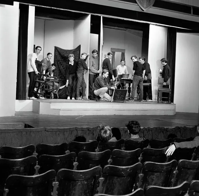 Framed Print : A scene from the Terence Rattigan play, Ross, Worksop College, Nottinghamshire, 1963 Framed Print : A scene from the Terence Rattigan play, Ross, Worksop College, Nottinghamshire, 1963