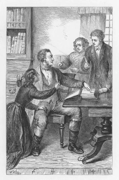 Framed Print : Scene from The Mill on the Floss by George Eliot, c1880. Artist: Walter-James Allen Framed Print : Scene from The Mill on the Floss by George Eliot, c1880. Artist: Walter-James Allen