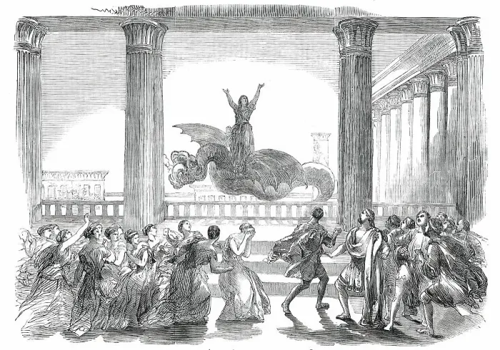 Framed Print : Scene (the last) from the opera of Medea, 1850. Creator: Unknown. Scene (the last) from the opera of Medea, 1850. Creator: Unknown Framed Print : Scene (the last) from the opera of Medea, 1850. Creator: Unknown. Scene (the last) from the opera of Medea, 1850. Creator: Unknown