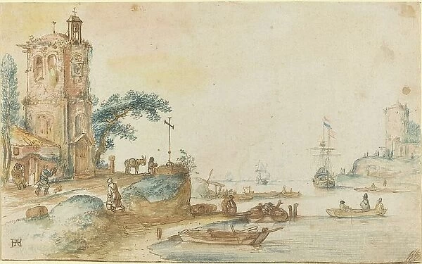 Scene with a Tower to the Left, c. 1620. Creator: Hendrick Avercamp