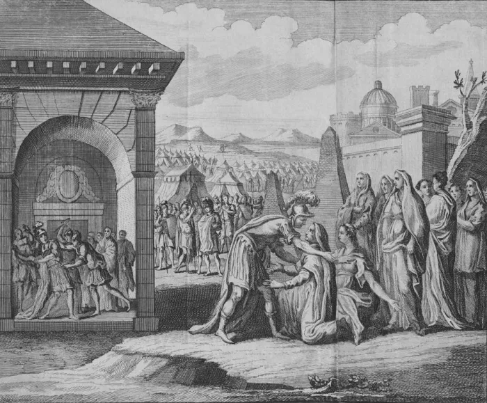 Framed Print : The Scene of the Tragedy of Coriolanus, 1749. Creator: Unknown Framed Print : The Scene of the Tragedy of Coriolanus, 1749. Creator: Unknown