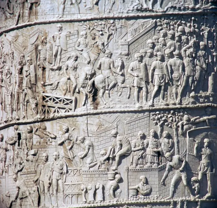 Framed Print : Scene from Trajans column, showing the Dacian wars, 2nd century Framed Print : Scene from Trajans column, showing the Dacian wars, 2nd century
