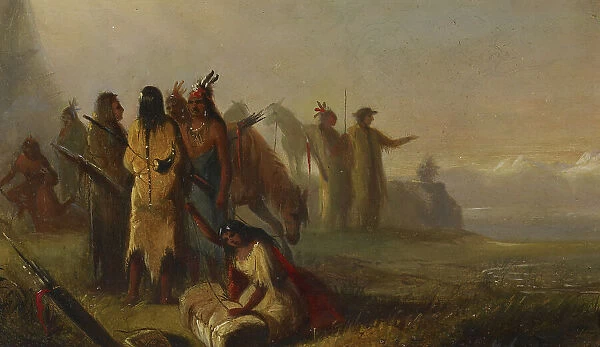 Scene of Trappers and Indians, before 1842. Creator: Alfred Jacob Miller