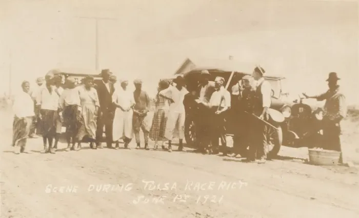 Framed Print : Scene during Tulsa Race Riot June 1st 1921. Creator: Unknown Framed Print : Scene during Tulsa Race Riot June 1st 1921. Creator: Unknown