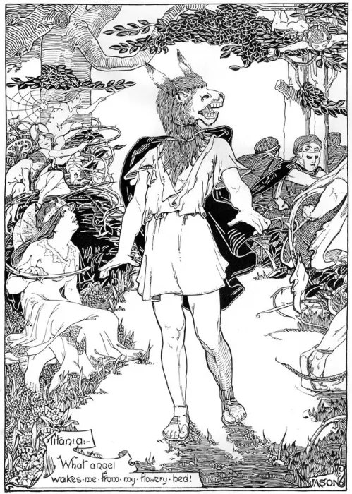 Framed Print : Bottom in scene from William Shakespeares Midsummer Nights Dream, 1898 Framed Print : Bottom in scene from William Shakespeares Midsummer Nights Dream, 1898