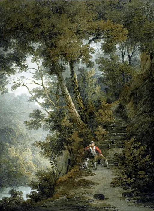 Framed Print : A scene in the woods at Bolton Abbey, Yorkshire, c 1800-1820. Creator: James Bourne Framed Print : A scene in the woods at Bolton Abbey, Yorkshire, c 1800-1820. Creator: James Bourne