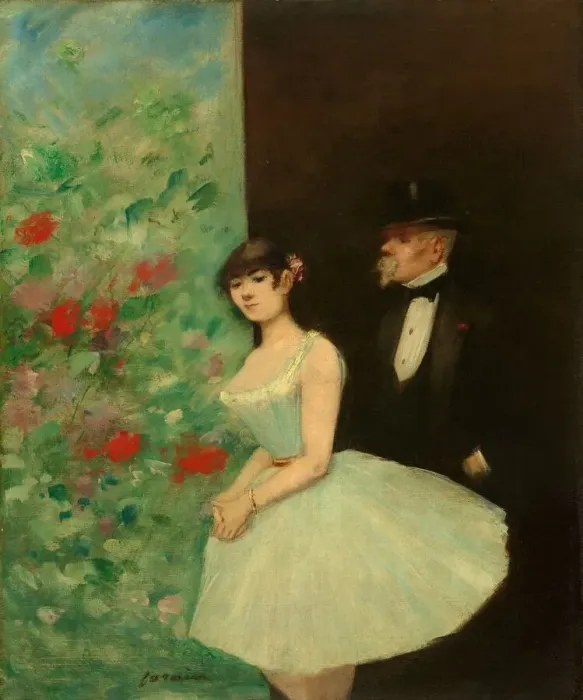 Framed Print : Behind the Scenes, c. 1880. Creator: Jean Louis Forain Framed Print : Behind the Scenes, c. 1880. Creator: Jean Louis Forain