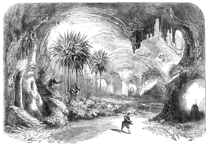 Framed Print : Scenes from the Christmas pantomimes: Aladdin and the Wonderful Lamp - the Enchanted... 1865. Creator: Unknown Framed Print : Scenes from the Christmas pantomimes: Aladdin and the Wonderful Lamp - the Enchanted... 1865. Creator: Unknown