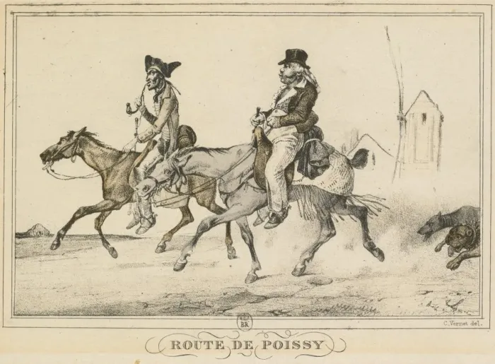 Framed Print : Scenes of Daily Life, Roads and Paths: Road to Poissy... 1816. Creator: Carle Vernet (French Framed Print : Scenes of Daily Life, Roads and Paths: Road to Poissy... 1816. Creator: Carle Vernet (French