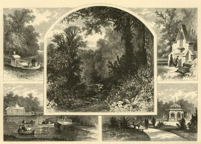 Framed Print : Scenes in Druid Hill Park, 1874. Creator: James H. Richardson Framed Print : Scenes in Druid Hill Park, 1874. Creator: James H. Richardson