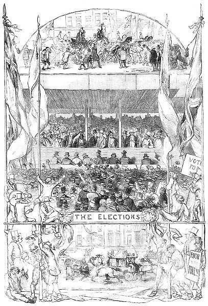 Scenes from the Elections - drawn by George Thomas, 1857. Creator: Unknown