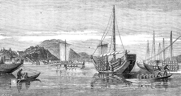 Scenes in Japan: the town and harbour of Simonosaki, 1864. Creators: Unknown, Mason Jackson