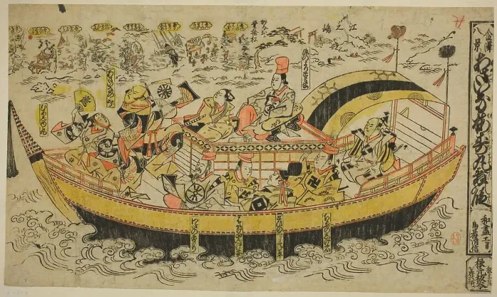 Framed Print : Eight Scenes of Kanazawa (Kanazawa hakkei): The Dance of Asahina and Umejumaru... c. 1707. Creator: Torii Kiyonobu I Framed Print : Eight Scenes of Kanazawa (Kanazawa hakkei): The Dance of Asahina and Umejumaru... c. 1707. Creator: Torii Kiyonobu I