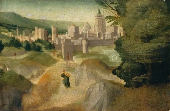 Framed Print : Scenes from a Legend, probably c. 1515 / 1520. Creator: Giovanni di Lorenzo Larciani Framed Print : Scenes from a Legend, probably c. 1515 / 1520. Creator: Giovanni di Lorenzo Larciani