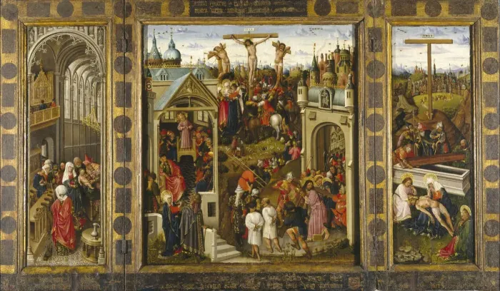 Framed Print : Scenes from the Life of Christ (Triptych). Artist: Alincbrot (Alimbrot), Louis (Lodewijk) (ca 1410-1460) Framed Print : Scenes from the Life of Christ (Triptych). Artist: Alincbrot (Alimbrot), Louis (Lodewijk) (ca 1410-1460)