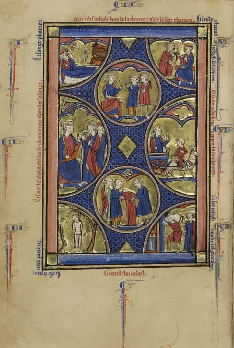 Framed Print : Scenes from the Life of Joseph; Wenceslaus Psalter, about 1250-1260. Creator: Unknown Framed Print : Scenes from the Life of Joseph; Wenceslaus Psalter, about 1250-1260. Creator: Unknown