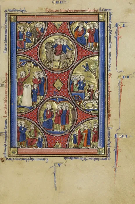 Framed Print : Scenes from the Life of Joseph; Wenceslaus Psalter, about 1250-1260. Creator: Unknown Framed Print : Scenes from the Life of Joseph; Wenceslaus Psalter, about 1250-1260. Creator: Unknown