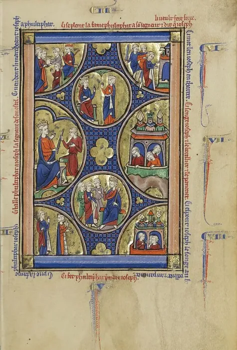 Framed Print : Scenes from the Life of Joseph; Wenceslaus Psalter, about 1250-1260. Creator: Unknown Framed Print : Scenes from the Life of Joseph; Wenceslaus Psalter, about 1250-1260. Creator: Unknown
