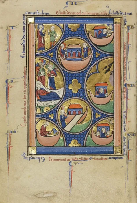 Framed Print : Scenes from the Life of Noah; Wenceslaus Psalter, about 1250-1260. Creator: Unknown Framed Print : Scenes from the Life of Noah; Wenceslaus Psalter, about 1250-1260. Creator: Unknown