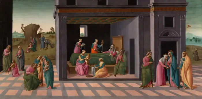 Framed Print : Scenes from the Life of Saint John the Baptist, 1490 / 95. Creator: Bartolomeo di Giovanni Framed Print : Scenes from the Life of Saint John the Baptist, 1490 / 95. Creator: Bartolomeo di Giovanni