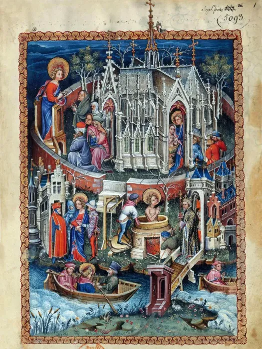Framed Print : Scenes from the Life of Saint John the Evangelist, Early 15th cen Framed Print : Scenes from the Life of Saint John the Evangelist, Early 15th cen