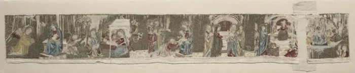 Framed Print : Scenes of the Life of the Virgin, from an Embroidered Altar Frontal, 1330s or 1340s Framed Print : Scenes of the Life of the Virgin, from an Embroidered Altar Frontal, 1330s or 1340s