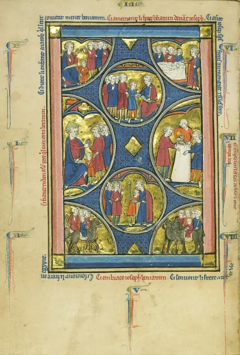 Framed Print : Scenes from the Lives of Jacob and Joseph; Wenceslaus Psalter, about 1250-1260. Creator: Unknown Framed Print : Scenes from the Lives of Jacob and Joseph; Wenceslaus Psalter, about 1250-1260. Creator: Unknown