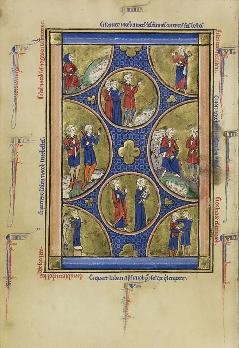Framed Print : Scenes from the Lives of Jacob; Wenceslaus Psalter, about 1250-1260. Creator: Unknown Framed Print : Scenes from the Lives of Jacob; Wenceslaus Psalter, about 1250-1260. Creator: Unknown