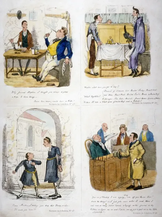 Framed Print : Scenes in London, c1830 Framed Print : Scenes in London, c1830