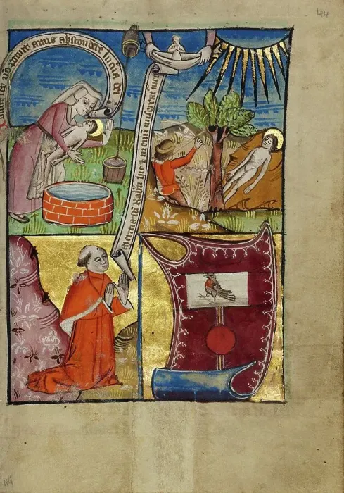 Framed Print : Scenes from the Martyrdom of Robert of Bury; Illustrated Vita Christi... about 1480-1490. Creator: Unknown Framed Print : Scenes from the Martyrdom of Robert of Bury; Illustrated Vita Christi... about 1480-1490. Creator: Unknown