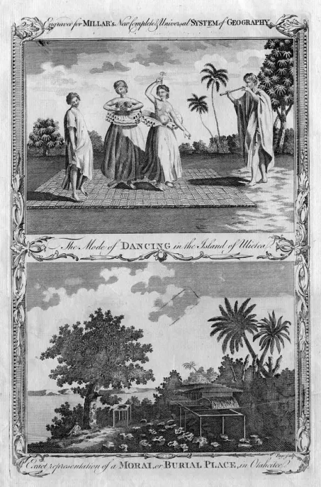 Framed Print : Two scenes from the Pacific Islands, c1780s(?). Artist: Page Framed Print : Two scenes from the Pacific Islands, c1780s(?). Artist: Page
