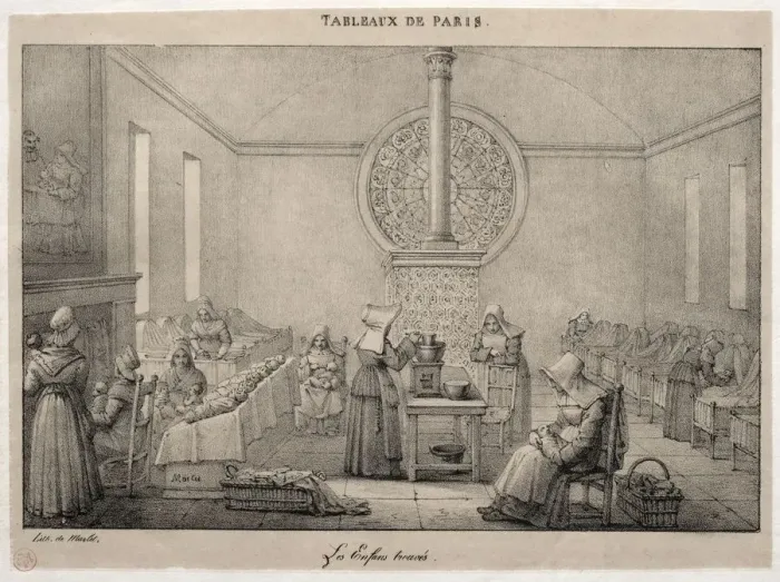 Framed Print : Scenes of Paris: The Foundling Hospital. Creator: Jean Henri Marlet (French, 1770-1847) Framed Print : Scenes of Paris: The Foundling Hospital. Creator: Jean Henri Marlet (French, 1770-1847)
