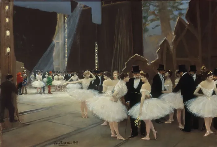 Framed Print : Behind the scenes at the Paris Opera, 1889. Creator: Jean Beraud Framed Print : Behind the scenes at the Paris Opera, 1889. Creator: Jean Beraud