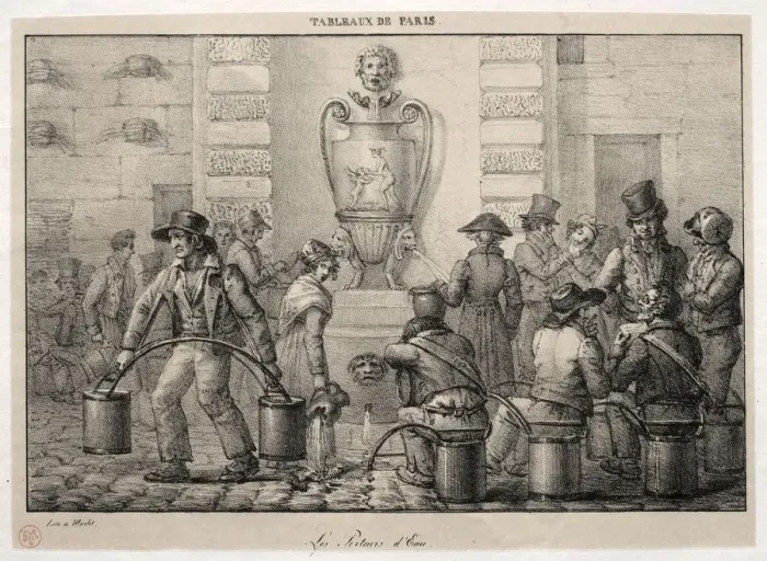 Framed Print : Scenes of Paris: The Water Carriers. Creator: Jean Henri Marlet (French, 1770-1847) Framed Print : Scenes of Paris: The Water Carriers. Creator: Jean Henri Marlet (French, 1770-1847)