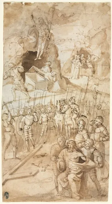 Framed Print : Three Scenes from the Passion of Christ, 1500s. Creator: Unknown Framed Print : Three Scenes from the Passion of Christ, 1500s. Creator: Unknown