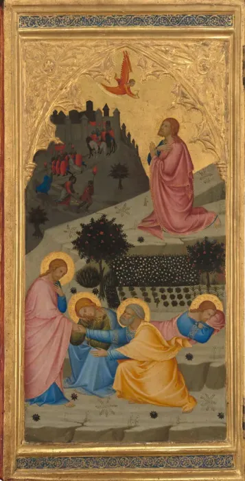 Framed Print : Scenes from the Passion of Christ: The Agony in the Garden [left panel], 1380s