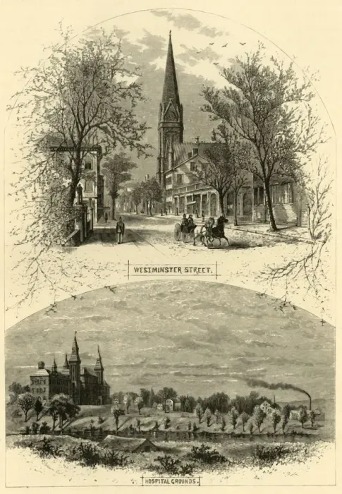 Framed Print : Scenes in Providence, 1872. Creator: William Hamilton Gibson Framed Print : Scenes in Providence, 1872. Creator: William Hamilton Gibson