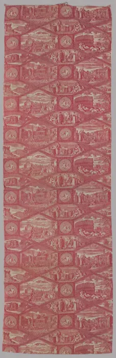 Framed Print : Scenes of Rome Furnishing Fabric, France, c. 1815. Creator: Unknown Framed Print : Scenes of Rome Furnishing Fabric, France, c. 1815. Creator: Unknown