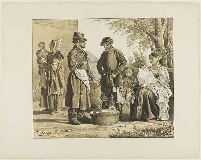 Framed Print : Scenes from Russian Folk Life, n.d. Creator: Ignatii Stepanovich Shchedrovski Framed Print : Scenes from Russian Folk Life, n.d. Creator: Ignatii Stepanovich Shchedrovski