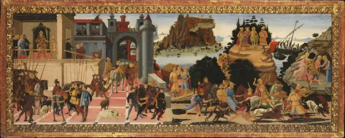 Framed Print : Scenes from the Story of the Argonauts, ca. 1465. Creator: Jacopo del Sellaio Framed Print : Scenes from the Story of the Argonauts, ca. 1465. Creator: Jacopo del Sellaio