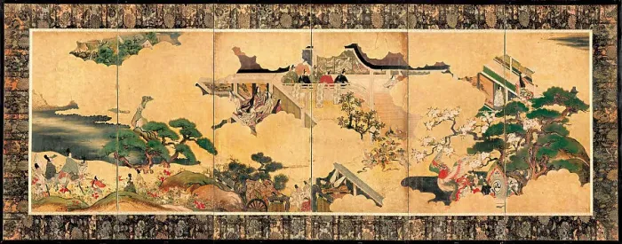 Framed Print : Scenes from The tale of Genji (Genji monogatari), 17th century. Artist: Anonymous Framed Print : Scenes from The tale of Genji (Genji monogatari), 17th century. Artist: Anonymous