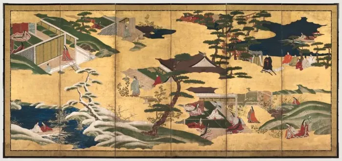 Framed Print : Scenes from the Tale of Genji, late 1700s. Creator: Tosa School (Japanese) Framed Print : Scenes from the Tale of Genji, late 1700s. Creator: Tosa School (Japanese)