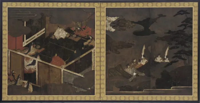 Framed Print : Scenes from The Tale of Genji, Momoyama period, late 16th century. Creator: Unknown Framed Print : Scenes from The Tale of Genji, Momoyama period, late 16th century. Creator: Unknown