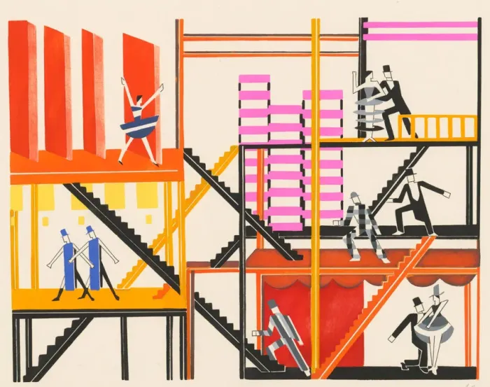Framed Print : Scenic design from the portfolio Decors de Theatre, 1930 Framed Print : Scenic design from the portfolio Decors de Theatre, 1930
