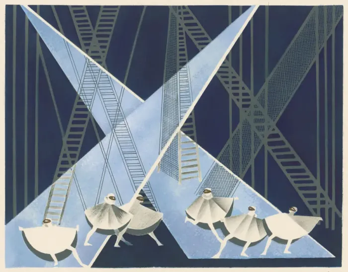 Framed Print : Scenic design from the portfolio Decors de Theatre, 1930