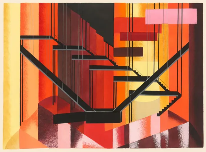 Framed Print : Scenic design from the portfolio Decors de Theatre, 1930 Framed Print : Scenic design from the portfolio Decors de Theatre, 1930
