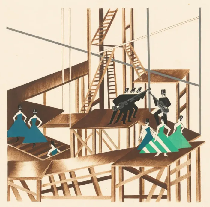 Framed Print : Scenic design from the portfolio Decors de Theatre, 1930 Framed Print : Scenic design from the portfolio Decors de Theatre, 1930