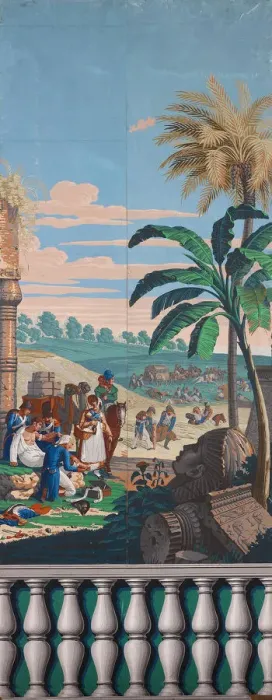 Framed Print : Scenic Wallpaper: The Battle of Heliopolis, France, First edition, c. 1818